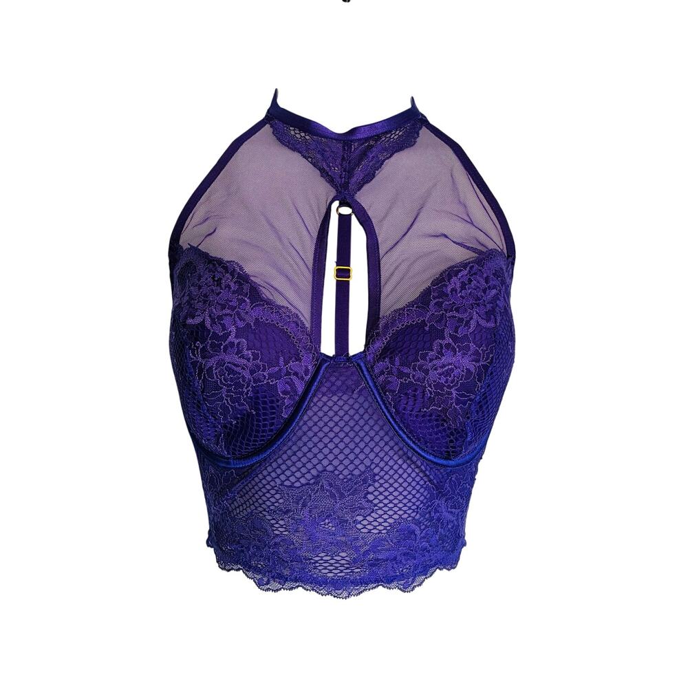 Victoria's Secret Corset Top Bra Top Purple M-DD NWT